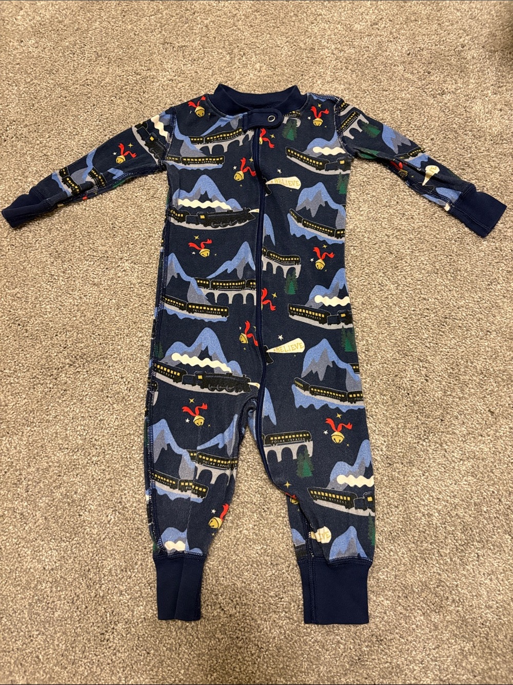 Hanna Andersson The Polar Express infant One-Piece Pajamas 12-18 months